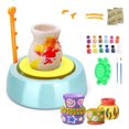 thumbnail image 1 of Juego de máquina de cerámica para niños con herramientas DIY sin horno - Incluye torno eléctrico para arcilla en color menta (requiere 2 pilas D no incluidas) - Ideal para manualidades escolares, 1 of 6