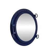 Navy Blue Decorative Ship Porthole Mirror 24"