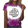 thumbnail image 1 of Camisas de Mujer Casual Impreso Cuello Redondo Manga Corta Superior, Blusa de Moda para Uso Diario Y de Fiesta, 1 of 4