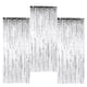thumbnail image 1 of KAKOWELY 3 cortinas de lluvia para fiestas, decoración de escenario, fondo de pared, cortina decorativa para festivales, borlas gruesas, decoración para cumpleaños, escenario, fiesta, color plateado, 1 of 4