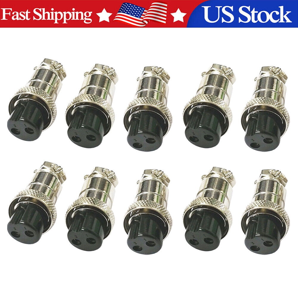10PCS 2 Pin Ham & CB Radio MIC Microphone Connector Female Plug Solder ...