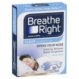 Breathe Right Size Small/Medium 30-Count Nasal Strips in Clear