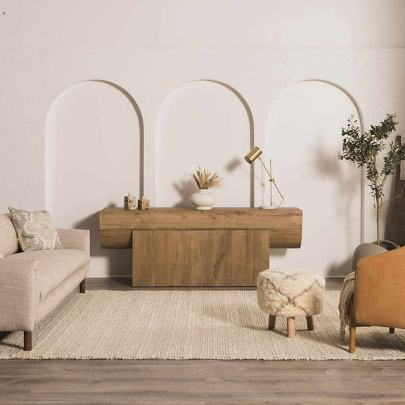 Hauteloom Clarke Boho Handmade Wool Natural Fiber Soft Area Rug - Contemporary Solid Color Minimalist Carpet for Living Room, Bedroom - Dark Beige - 9' x 13'