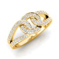 thumbnail image 2 of TimeLe$$ Classics Women's 10K Yellow Gold Natural Diamond Interlinked Wedding Band - For Engagement, Ring Size-5.5, 2 of 6