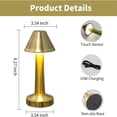 thumbnail image 4 of Lámpara De Mesa Control Táctil 3 Modo Usb Led Decoración Estructura Dorado Pantalla Dorado, 4 of 8