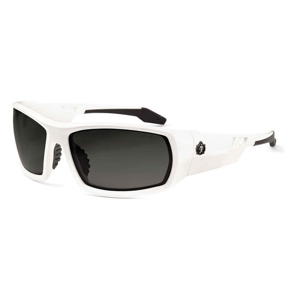 Ergodyne SkullerzÂ® Odin Safety Glasses // Sunglasses, White, Smoke Lens