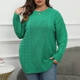 thumbnail image 6 of AGWOLF Cable Knit Sweaters for Women Plus Size Crewneck Pullover Tops Long Sleeve Chunky Jumpers Soft Cozy Warm Sweater XXL, 6 of 7