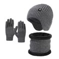 thumbnail image 3 of DcGZvy Women and Men Winter Hat Scarf Gloves Set of 3 Fleece Lined Knit Hat Warm Neck Scarf Gloves for Cold Weather, 3 of 3