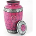 thumbnail image 3 of Floral Silver Engraved Cremation Urn for Human Ashes Adult - Handcrafted Funeral Memorial Ashes Urn - Large Columbarium Urn - Bag Included - 200 Cubic Inches (Pink), 3 of 5
