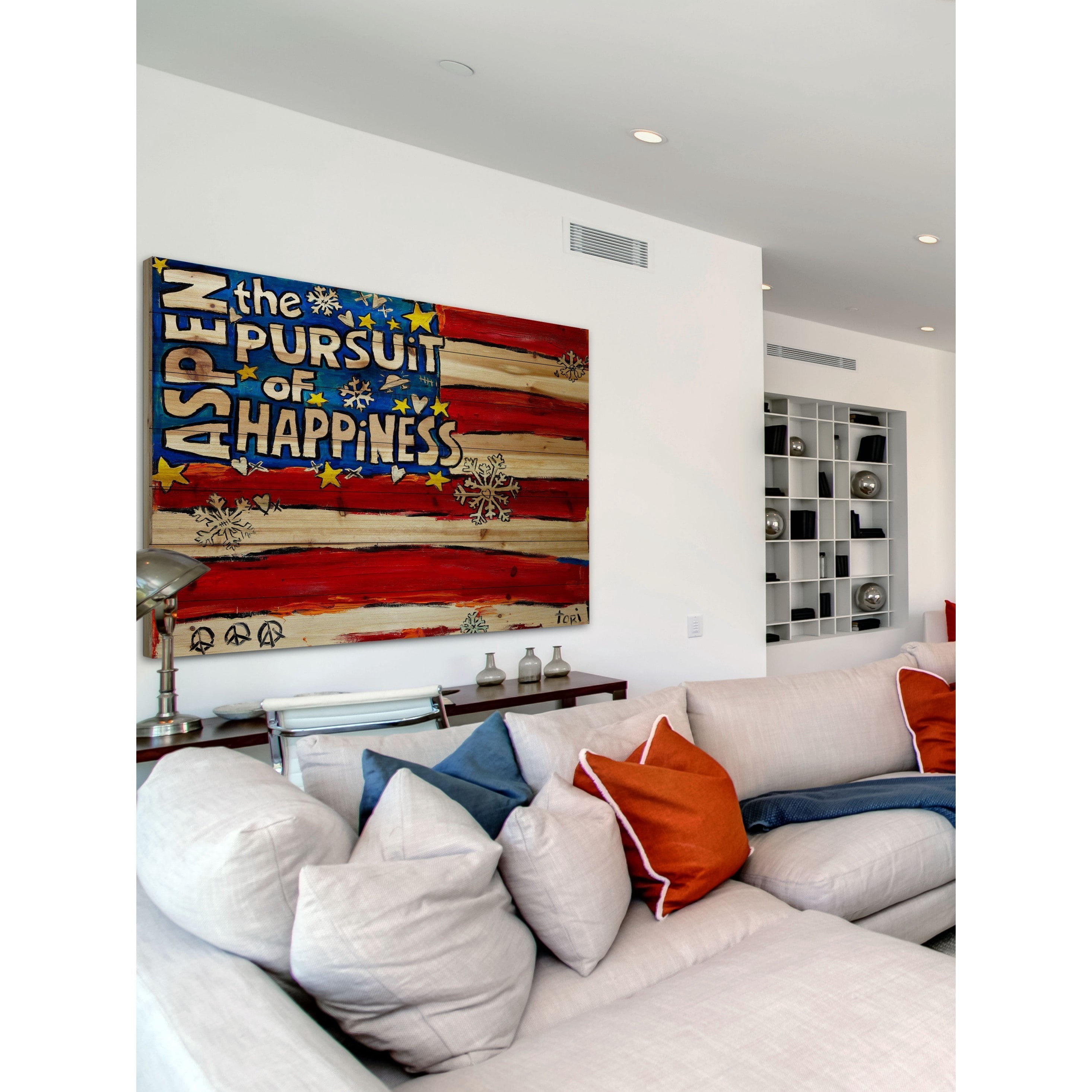 Marmont Hill "Aspen Pursuit of Happiness" by Tori Campisi Painting Print on Natural Pine Wood