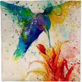 thumbnail image 3 of Fundas de almohada con diseño de colibrí estilo animal de acuarela impresas en ambos lados para sofá Couhion, 3 of 5