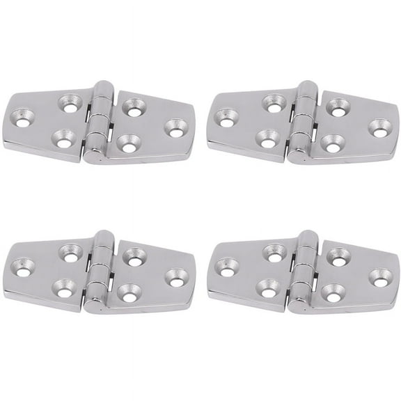 Marine 4 Pieces Stainless Steel Strap Hinge Door Hinge For Marine Boat Yacht 76 X 38 Mm Rafting ,Boat Marine Hatch Compartment Hinges,4 * Boat Hinge chain,Silver