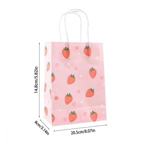 6pcs Fruit strawberry paper Tote Bag candy gift packaging bag girls Strawberry theme Birthday Party Decoration Baby shower