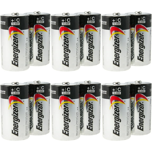 12 Energizer Max Size C Long Lasting Alkaline Batteries Pack Lot Exp 2023-2024