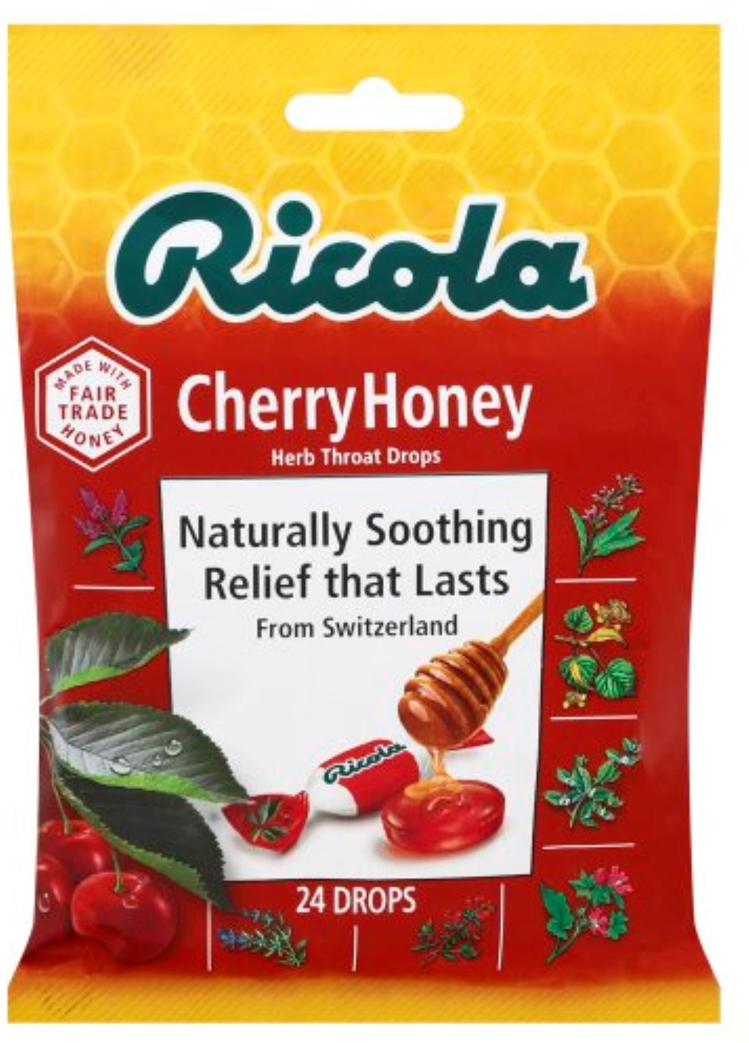 6 Pack Ricola Herb Throat Drops, Cherry Honey 24 ea