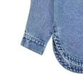 thumbnail image 3 of ClodeEU Womens Long Sleeve Denim Shirt ,Casual Loose Regular Fit Denim Shirt With Arched Hem Blue,Womens Plus S, 3 of 5