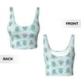 thumbnail image 5 of Fotbe Sea Turtle Pattern Womens' Sports Bra Longline Wirefree Padded with Medium Support Sports Moisture-Wicking Workou Vest,Tank Top-X-Large, 5 of 9