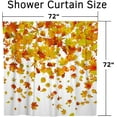 thumbnail image 5 of Gold Maple Leaves Shower Curtain for Bathroom, Autumn Falling Yellow Leaves Shower Curtain Set with 12 Hooks, Fall Fabric Bathroom Curtain, 72H x 72W inches, 5 of 6