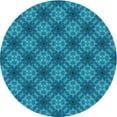 thumbnail image 1 of Ahgly Company Tapis Rond Lavable en Machine Intérieur Transitionnel Bleu, 6 Pieds Rond, 1 of 7