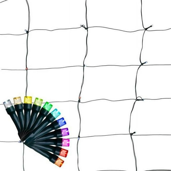 Celebrations 9096993 4 ft. Platinum LED T5 Net Smart-Enabled Christmas Lights, Multi Color- 100 Count