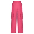 thumbnail image 4 of WCMZJ Women's High Waisted Cargo Pants Baggy Trendy Hiking Parachute Pants with Pockets Y2K Cargo Trousers Hot Pink XL, 4 of 6