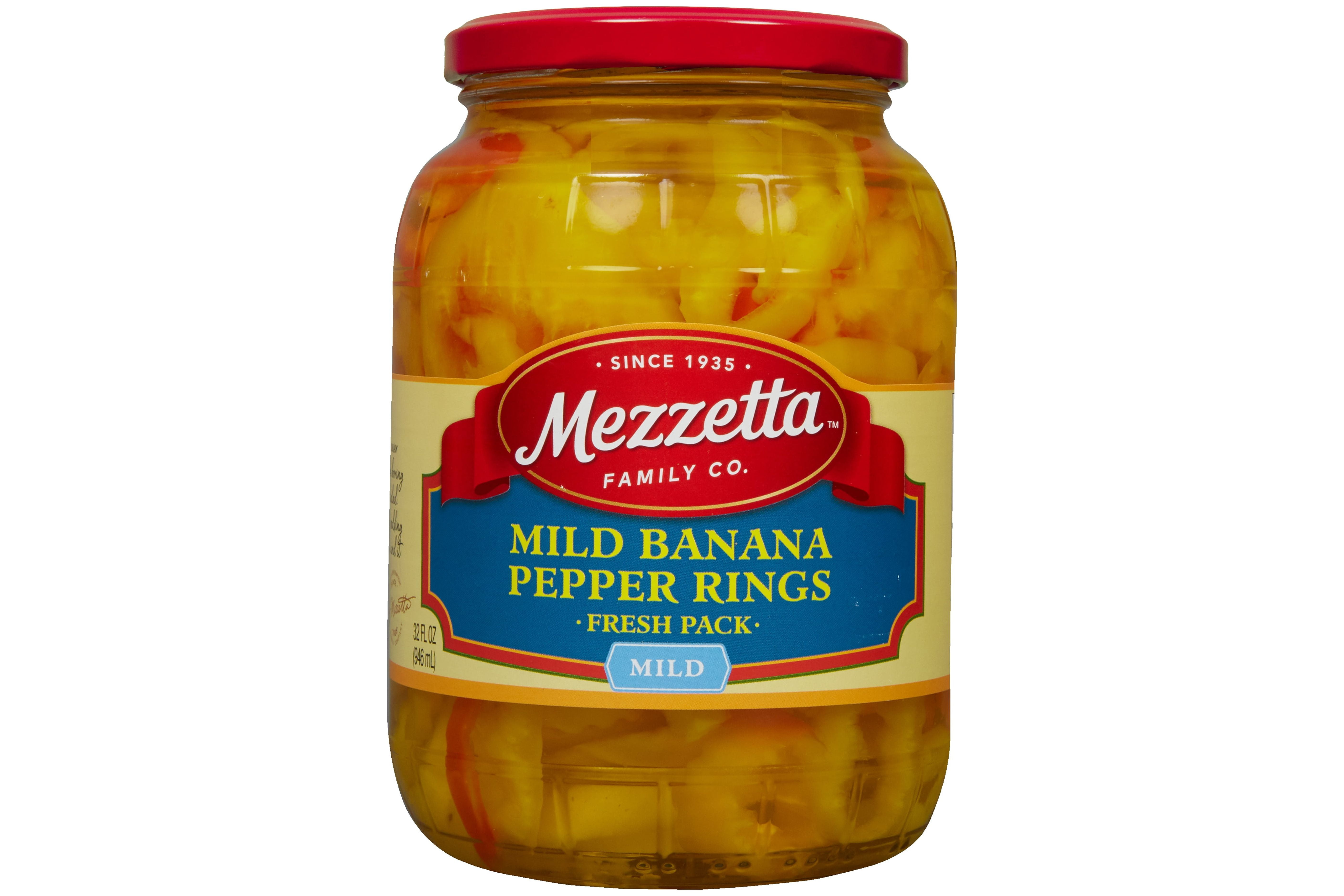 (3 pack) Mezzetta Mild Banana Pepper Rings, 32 fl oz Jar