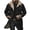 Black, variant on Joernso Men Jacket Autumn Winter Woolen Coat Lapel Single-Breasted Mid-Length Windproof Jacket Suede Multi Pockets Outerwear