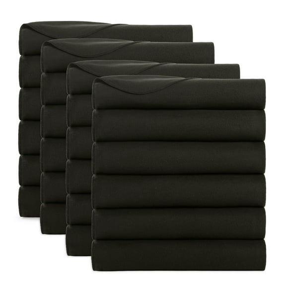 Arkwright Polar Fleece Throw Blankets (Case of 24) Ultra Soft, Lightweight, 50 x 60 in, Black
