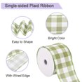 thumbnail image 3 of Plaid Check Ribbon, Wired Edge Gingham Ribbon for Gift Wrapping, DIY, Christmas Decoration and Bow Craft Olive Green / 2.5 Inch x 10 Yards, 3 of 6
