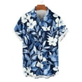 thumbnail image 4 of Zylanna Men's Hawaiian Shirts, Turndown Collar Quickly Dry Casual Short Sleeve Summer Beach Button Down Shirts Blue Size L, 4 of 6