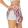 thumbnail image 3 of Lsque Garden Gnomes Printed Women's Running Shorts with Liner Pockets,Elastic Quick Dry Workout Athletic Gym Yoga Shorts,Womens High Waist Shorts-X-Large, 3 of 9