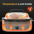 thumbnail image 4 of 14 Quart Electric Roaster Oven, Turkey Roaster Electric, Roaster Oven Buffet, Selfbasting Lid, Removable Pan, Full-Range Temperature Control Cool-Touch Handles, White Body, Black Lid, 4 of 15