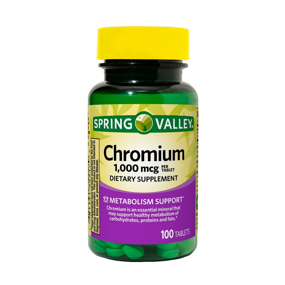 Spring Valley Chromium Tablets, 1000 mcg, 100 Ct