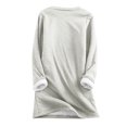 thumbnail image 5 of Lindreshi Winter Pajamas for Women Women's Round Neck Pocket Thickened Plush Warm Long Sleeve Tops, 5 of 5
