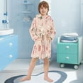 thumbnail image 5 of FORMRS Niños Bathrobe Unisex Hooded Robe Soft Plush Pajamas Sleepwear, Size 7-9T, Hand Drawn Cups, 5 of 7