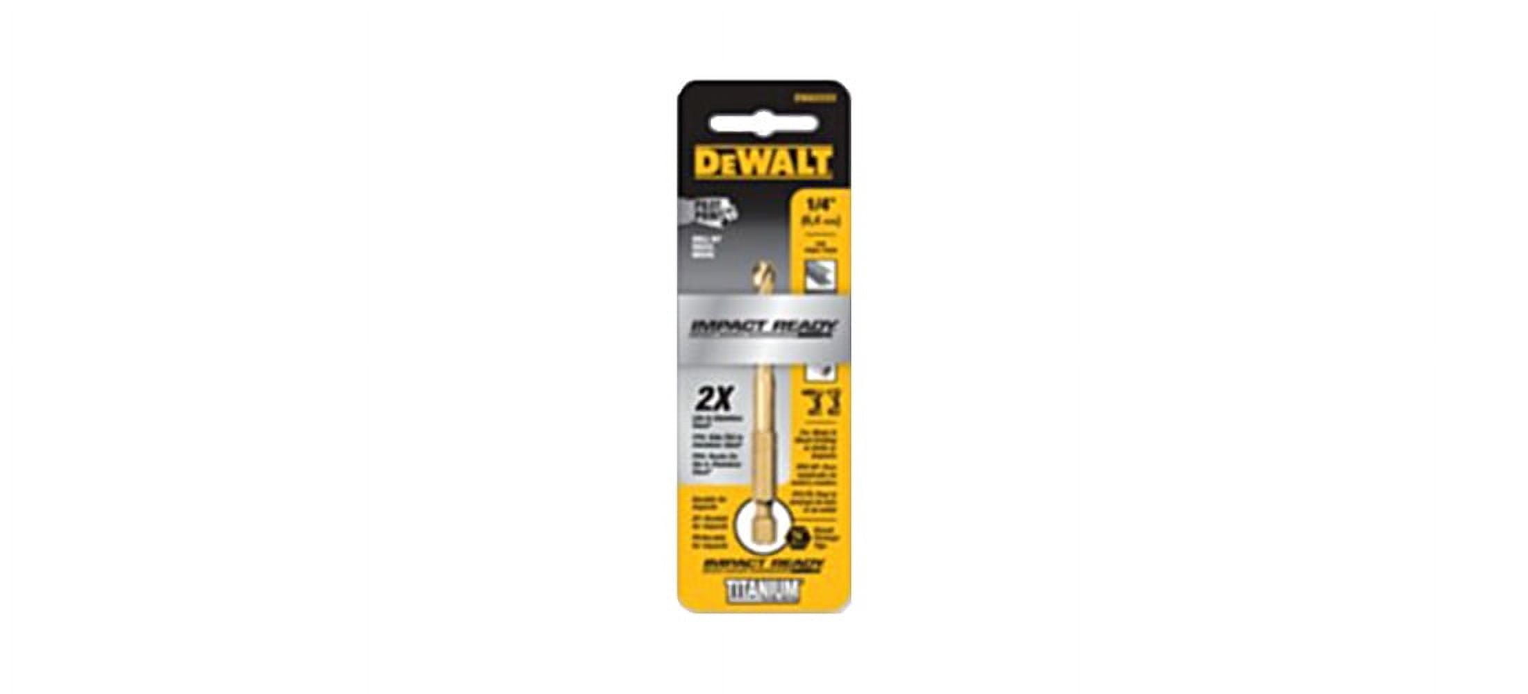 DEWALT DD5118 Impact Drill Bit, 9/32 in Dia, 3-1/2 in OAL, Spiral Flute, 1/4 in Dia Shank, Hex Shank Titanium