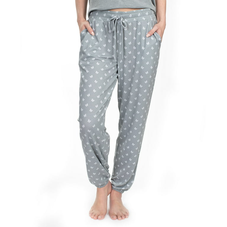 Cool Girl Women's Keep it Basic Cooling & Moisture Wicking Pajama Jogger  Sleep Pant Pant, Butterflies, Small