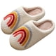 thumbnail image 1 of Zapatillas de casa cálidas y esponjosas con diseño de arcoíris suaves y acogedoras de felpa antideslizantes para invierno para mujeres y hombres, 1 of 9