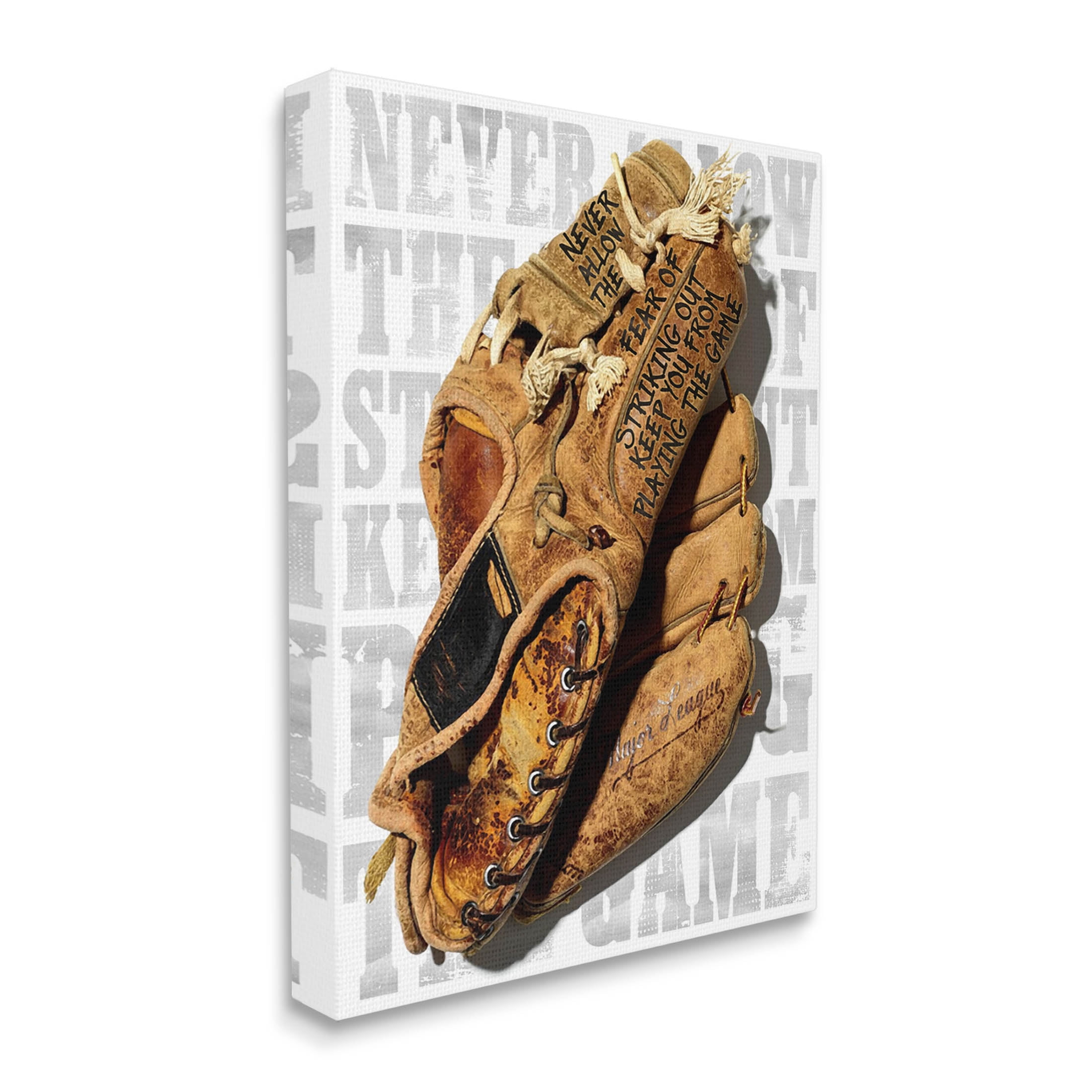 Fear Of Striking Out Phrase Sports Graphic Art Gallery Wrapped Canvas Print Wall Art