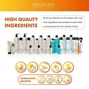 Keragen - شامبو تنعيم مع الكيراتين والكولاجين لجميع أنواع الشعر ، خالي من الكبريتات ، 32 أونصة - يرطب ، يقوي ، يحمي اللون والإصلاح - البانثينول والفيتامينات وزيت الجوجوبا