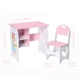 thumbnail image 7 of Kids Study Desk Childrens Learning Table Kids Desk and Chair Set with Built in Storage Shelf White & Pink Cat Design Heart Shaped Cutouts for Bedroom Game Room, 7 of 7
