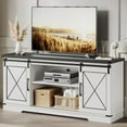 thumbnail image 4 of 59" Farmhouse TV Stand for Televisions Up to 65" TVs, Entertainment Center with Sliding Barn Doors and Storage Cabinets, Modern TV Console Table, Media Furniture for Living Room, Bedroom, 4 of 8