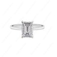 thumbnail image 3 of Cora Jewellery 4CT Emerald Moissanite Bridge Diamond Solitaire Engagement Ring For Women, 14K White Gold, 3 of 5