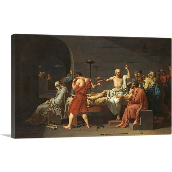ARTCANVAS The Death Of Socrates 1787 Canvas Art Print by Jacques Louis David - Size: 26" x 18" (0.75" Deep)