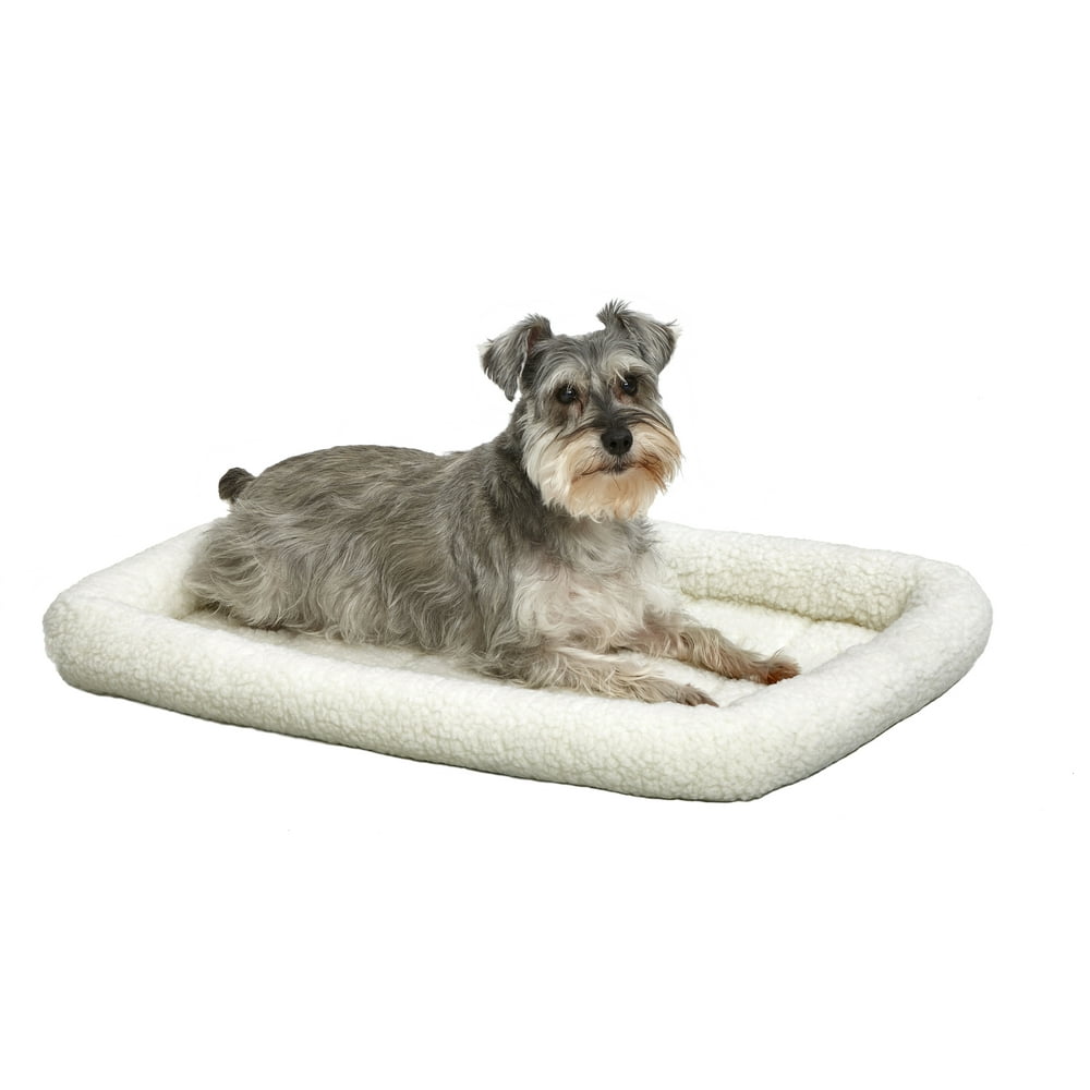 MidWest Deluxe QuietTime Bolster Pet Bed & Crate Mat, Fleece, 30