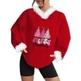 thumbnail image 1 of Chemises pour Femmes Mode Arbre de Noël Femmes Impression Mode Manches Longues Tops Col Rond Poche à Capuche Ample Top, 1 of 4