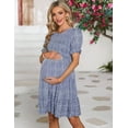 thumbnail image 2 of Yesfashion Wholesale Women's Maternity Dress Ruffle Round Neck Short Sleeve Pregnancy Clothes Summer, 2 of 8