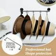thumbnail image 1 of Portasombreros metálicos para gorras de béisbol - Organizador de pared con 8 ganchos, soporte para sombreros de acero negro mate para armario, cocina y toallero de baño, diseño que ahorra espacio, 1 of 8