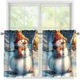 thumbnail image 4 of Christmas Tier Curtains for Small Windows, Snowman Half Window Curtains for Bedroom,28"X24", 4 of 6