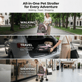 thumbnail image 3 of Foldable Pet Stroller for Small Dogs & Cats – Lightweight Portable Dog & Cat Carrier with 360° Swivel Front Wheels, Breathable Mesh, Cup Holder & Large Storage – Easy One‑Hand Fold, 3 of 7